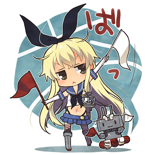 10s, 1girl, black_neckerchief, black_panties, blush, chibi, elbow_gloves, female_focus