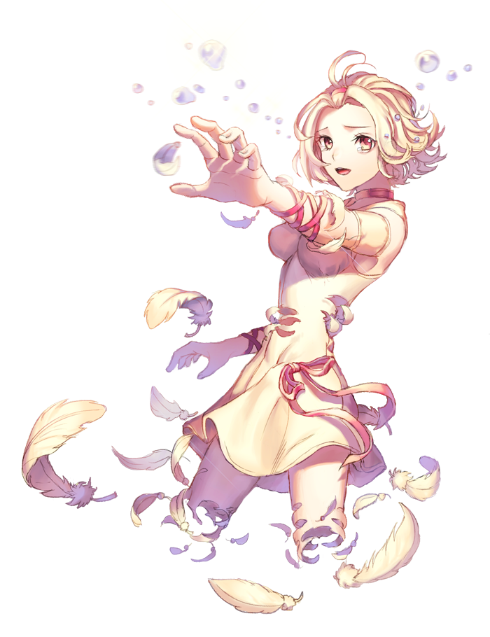 1girl, bad_id, bad_pixiv_id, brown_hair, dress, feathers, female_focus, headband