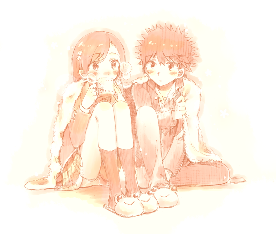 aidumi, bad_id, bad_pixiv_id, gekota, hair_ornament, hairpin, kamijou_touma, misaka_mikoto