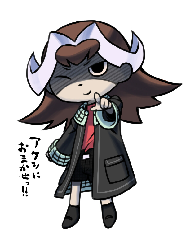 1girl, bad_id, bad_pixiv_id, brown_hair, chitose_(osawari_tantei), chloe, coat, multicolored_hair