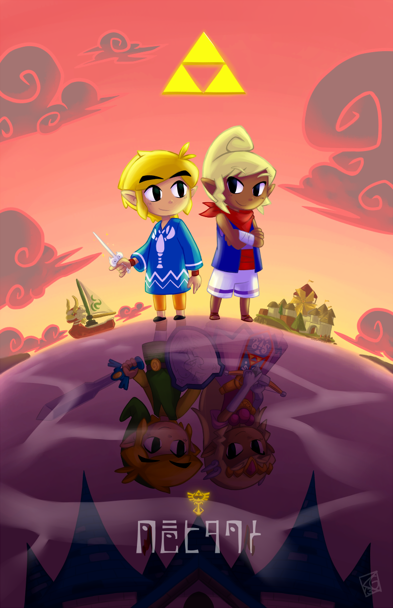 1boy, 1girl, alternate_costume, bandaged_wrist, bandages, blonde_hair, boat, bow