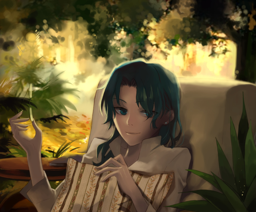 1girl, bad_id, bad_pixiv_id, blue_hair, fate/stay_night, fate_(series), female_focus, genderswap