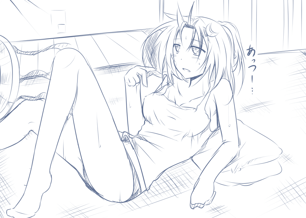 1girl, blue_theme, breasts, crescent, crescent_hair_ornament, crescent_moon, female_focus, hair_ornament