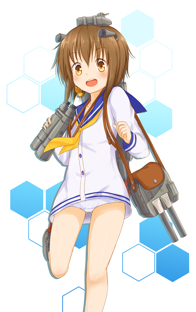 10s, 1girl, 53c_(ray_cordova), binoculars, brown_eyes, brown_hair, dress, female_focus