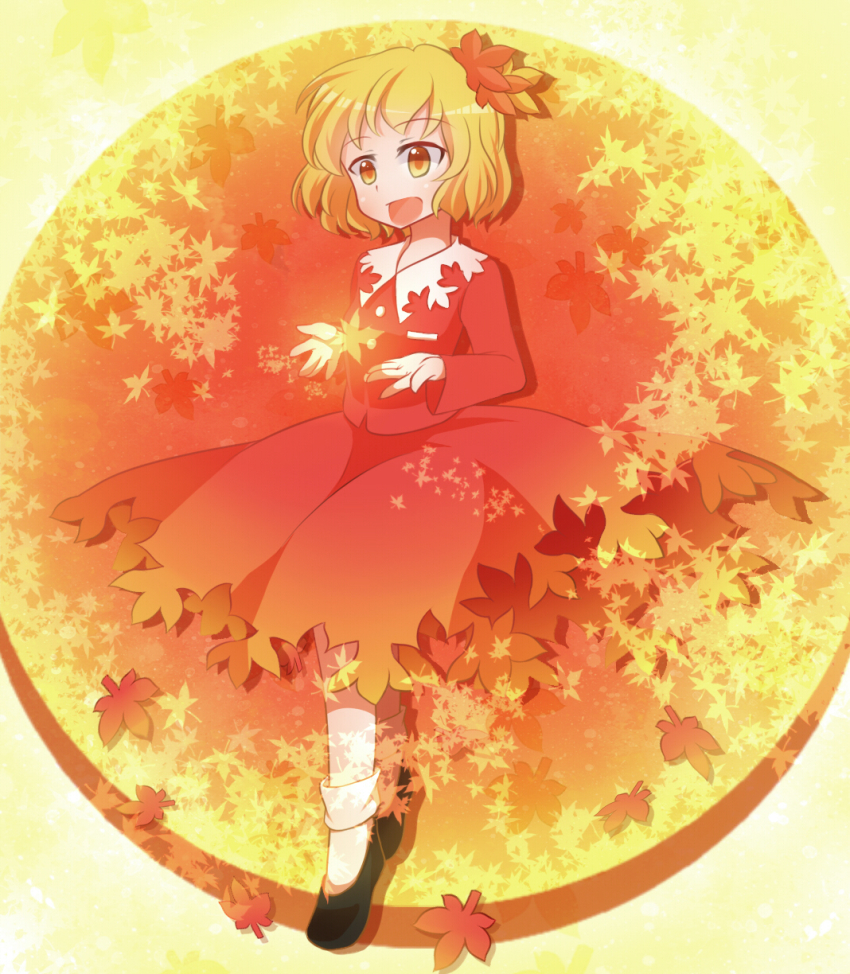1girl, aki_shizuha, autumn, bad_id, bad_pixiv_id, blonde_hair, female_focus, gradient_eyes