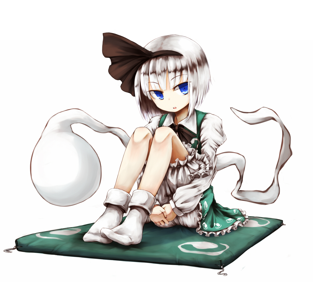 1girl, bloomers, blue_hair, feet, female_focus, hairband, konpaku_youmu, konpaku_youmu_(ghost)