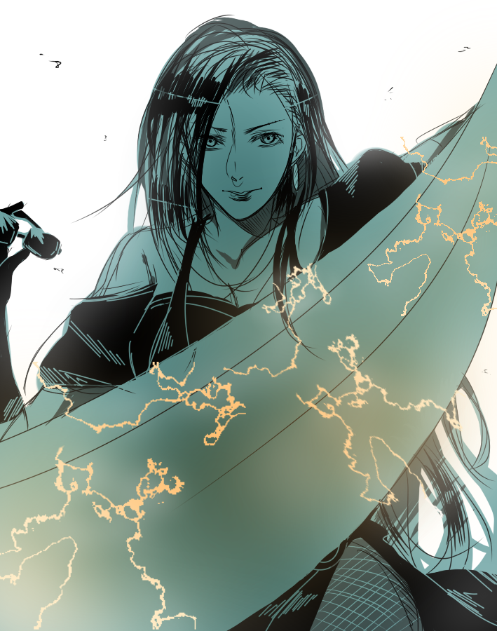 1girl, bad_id, bad_pixiv_id, electricity, female_focus, gloves, holding, holding_removed_eyewear, jojo_no_kimyou_na_bouken, lisa_lisa, long_hair, off_shoulder, scarf, shueisha, solo, sunglasses, unworn_eyewear, yoshimura_(hrd29)