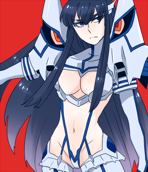 10s, 1girl, black_hair, blue_eyes, breasts, cleavage_cutout, clothing_cutout, female_focus