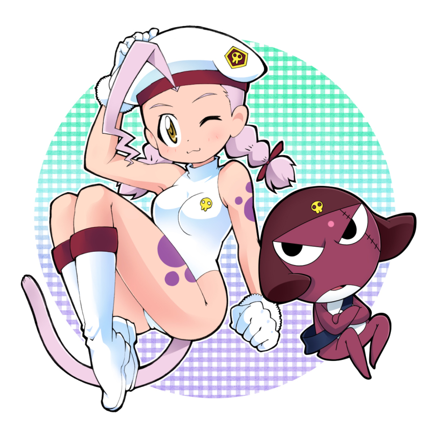 1girl, :3, beret, braid, brown_eyes, cammy_white, cammy_white_(cosplay), cosplay