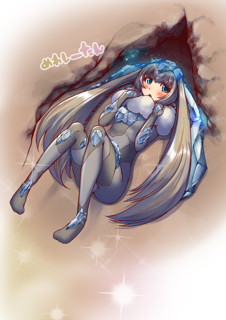 10s, 1girl, blue_eyes, blush, carbink, crystal, female_focus, gem