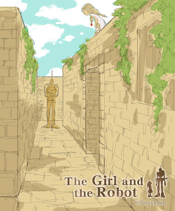 1girl, armor, copyright_name, day, dress, english_text, helmet, jewelry