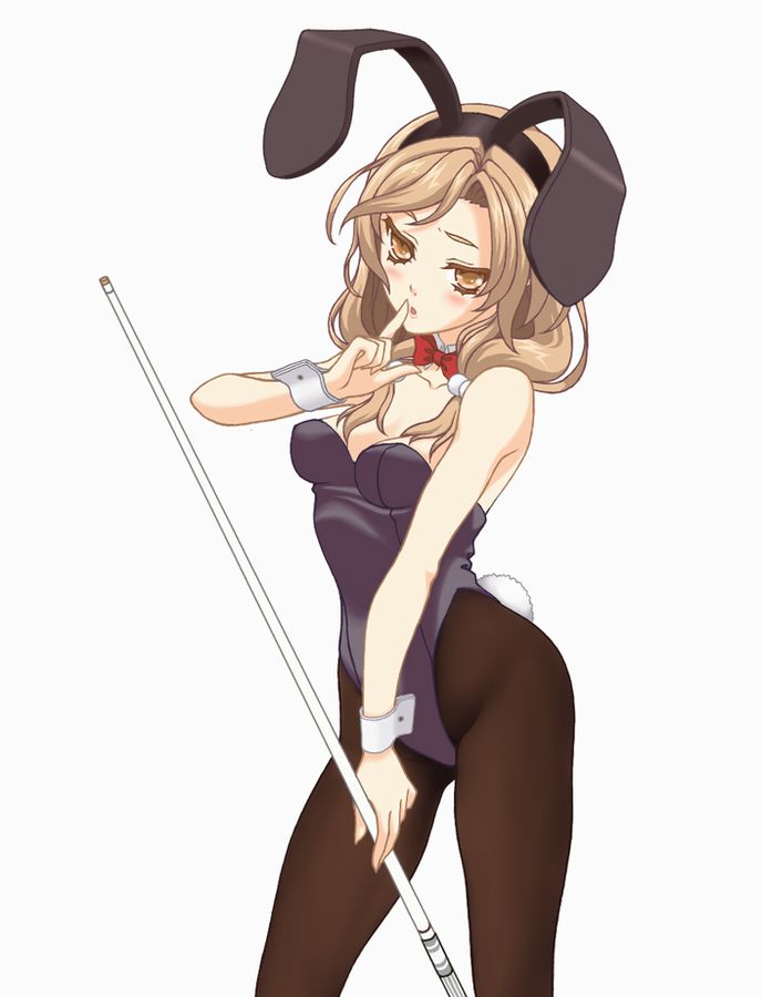 1girl, animal_ears, bad_id, bad_pixiv_id, bare_shoulders, billiards, black_pantyhose, blush