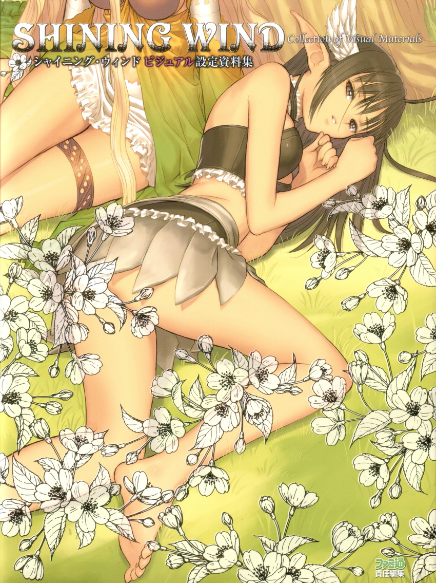 00s, absurdres, celestia, elf, highres, long_hair, midriff, panties