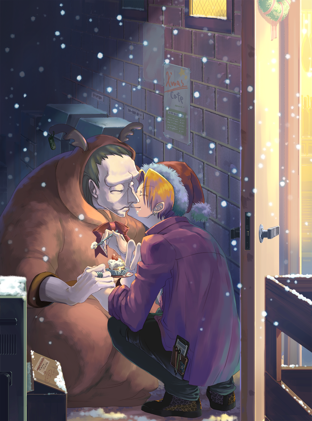 2boys, closed_eyes, fate/zero, fate_(series), gilles_de_rais_(caster)_(fate), gilles_de_rais_(fate), hat, highres