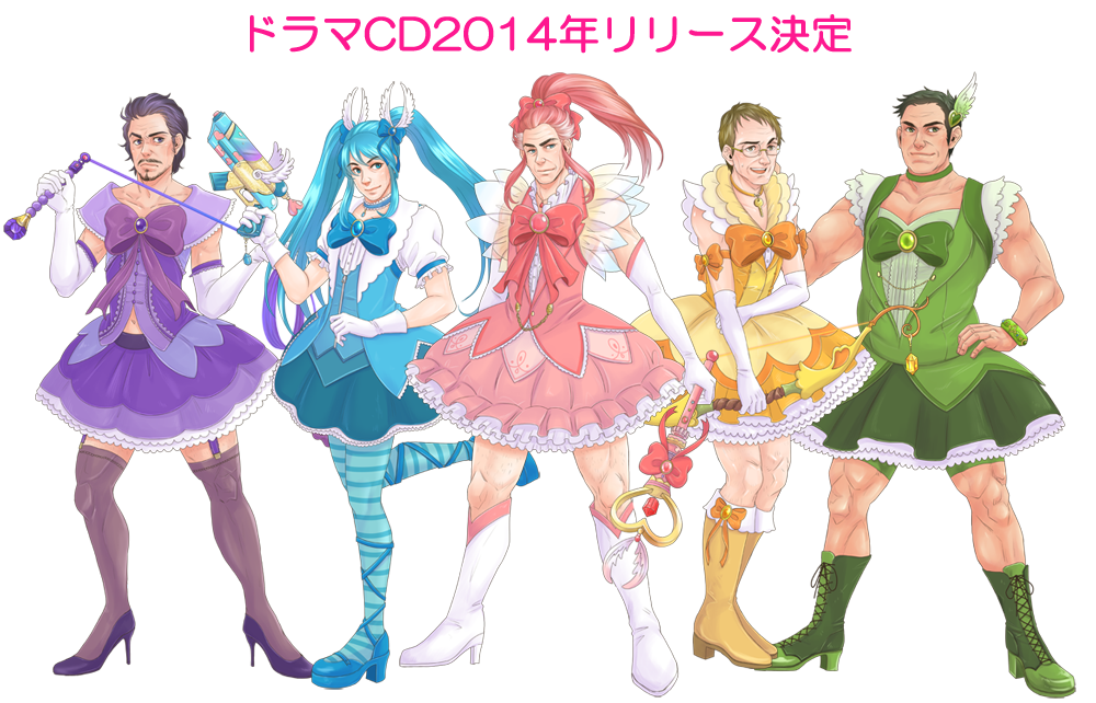 5boys, beard, black_hair, blonde_hair, blue_eyes, blue_hair, bohe, boots