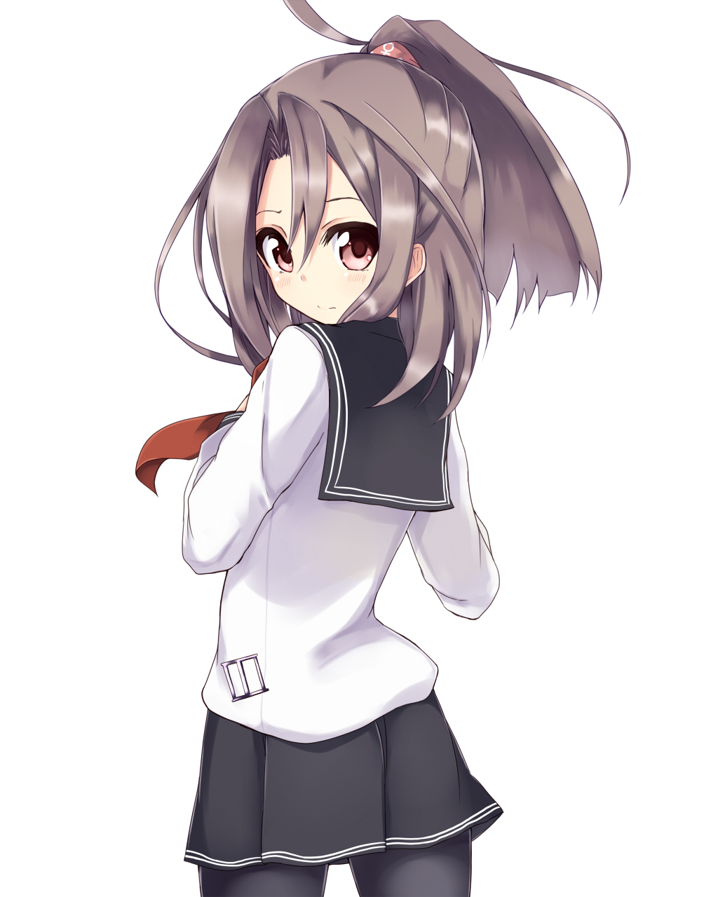 1girl, alternate_costume, amano_kouki, black_pantyhose, blush, brown_eyes, cosplay, female_focus