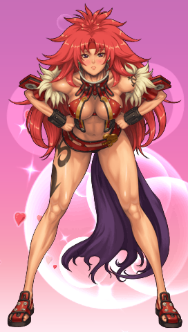 1girl, female_focus, game_cg, long_hair, lowres, queen's_blade, queen's_gate_spiral_chaos, red_hair