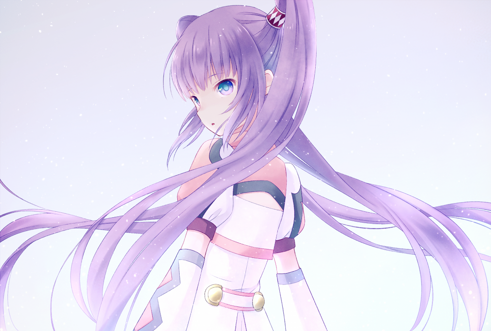 1girl, blue_eyes, detached_sleeves, female_focus, hair_tubes, kai_aki, light_purple_hair, long_hair