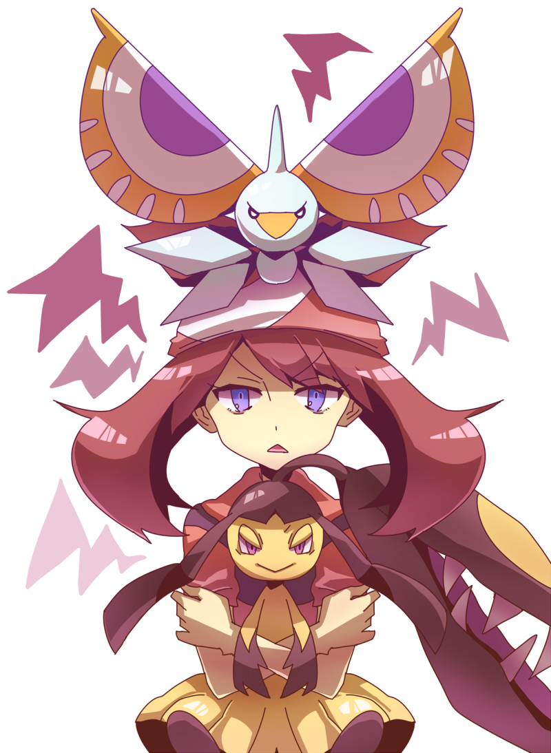 00s, 1girl, angry, bandana, blue_eyes, brown_hair, dress, gen_3_pokemon
