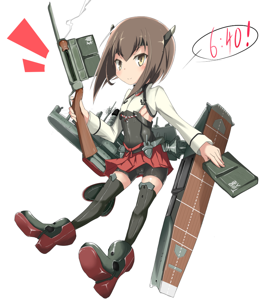 10s, 1girl, beize_(garbage), bike_shorts, blush, boots, bow_(weapon), brown_eyes
