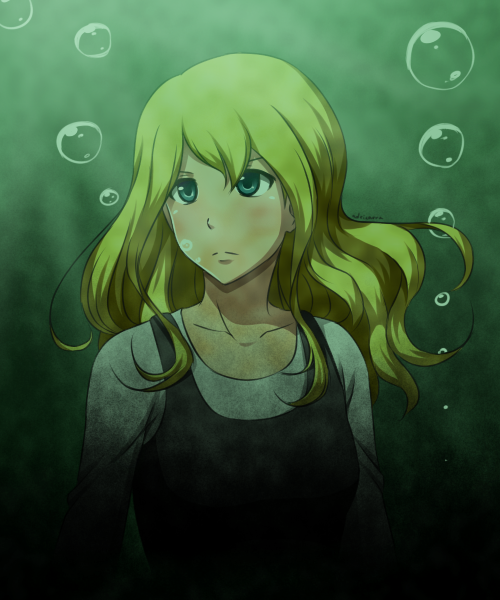 1girl, adricarra, adricarra22, blonde_hair, bubble, collarbone, expressionless, female_focus