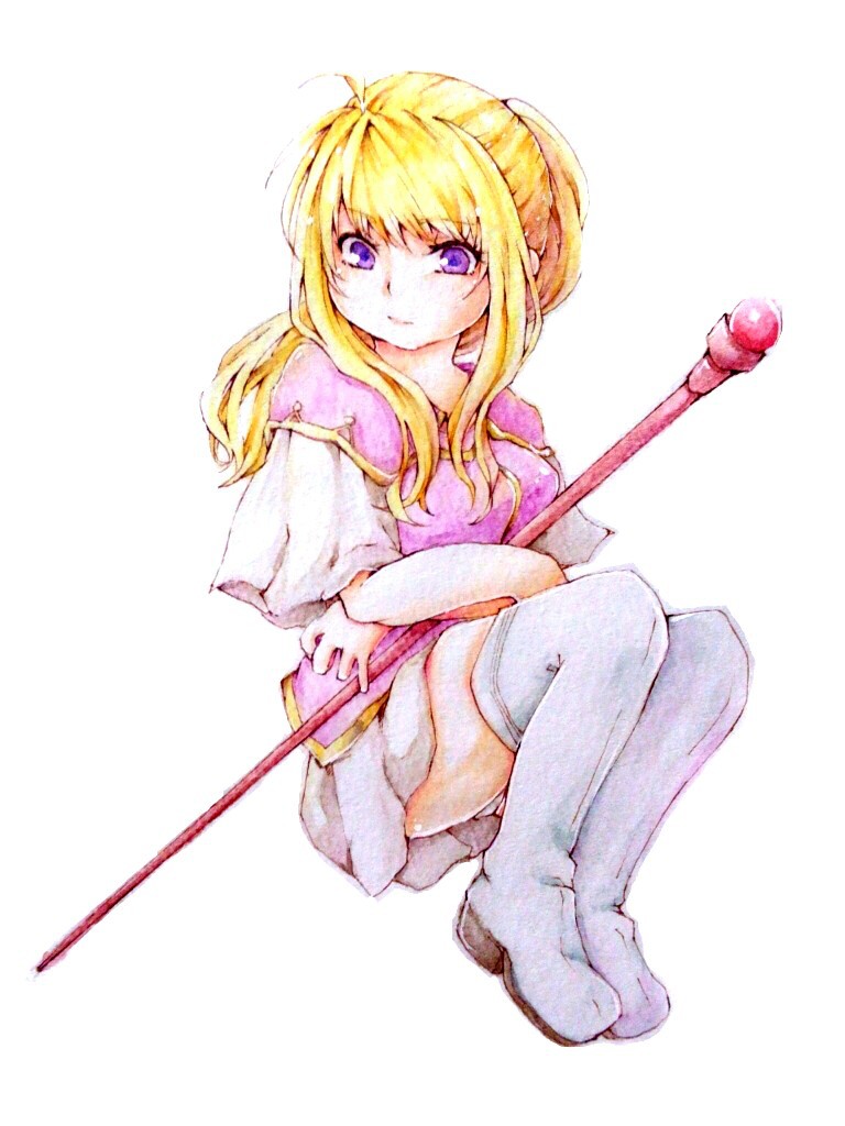 1girl, 46suk, ahoge, blonde_hair, boots, clarine_(fire_emblem), female_focus, fire_emblem