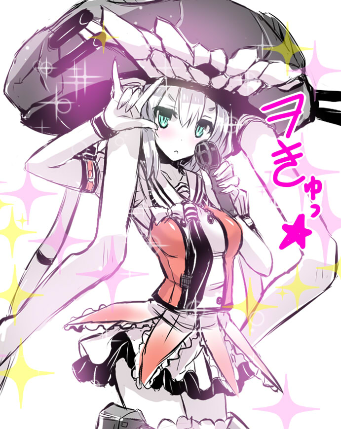 1girl, :p, abyssal_ship, akaza, aqua_eyes, brown_eyes, cosplay, female_focus