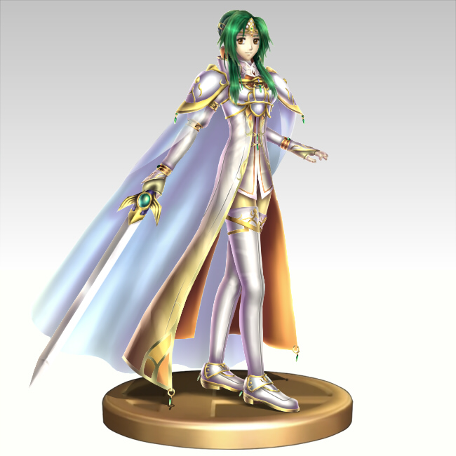 1girl, armor, bad_id, bad_pixiv_id, brown_eyes, cape, elincia_ridell_crimea, elincia_ridell_crimea_(undaunted_queen)