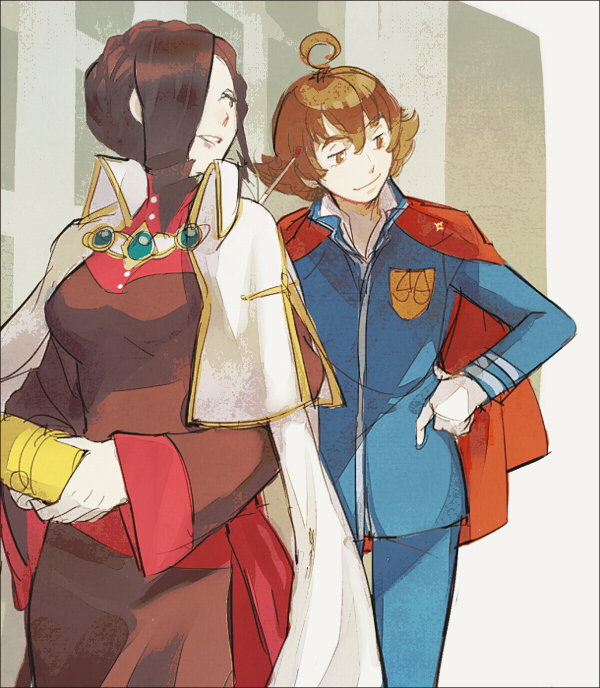 1boy, 1girl, ace_attorney, ace_attorney_investigations, ace_attorney_investigations_2:_prosecutor's_gambit, ahoge, black_hair, blazer