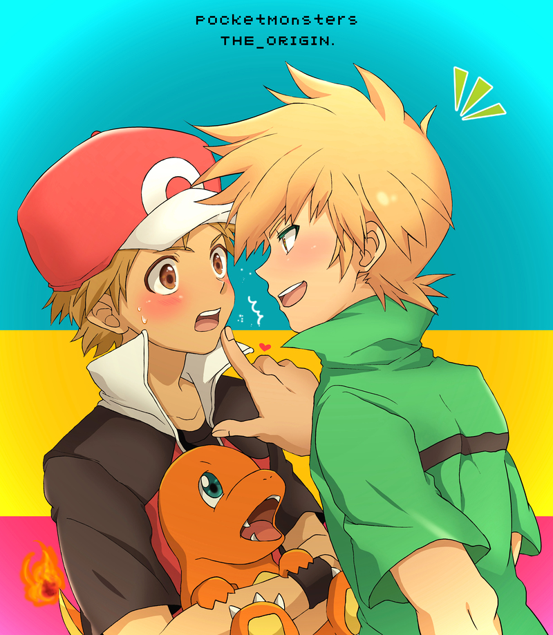 2boys, angry, baseball_cap, blonde_hair, blue_oak, blush, bou_erika, brown_hair