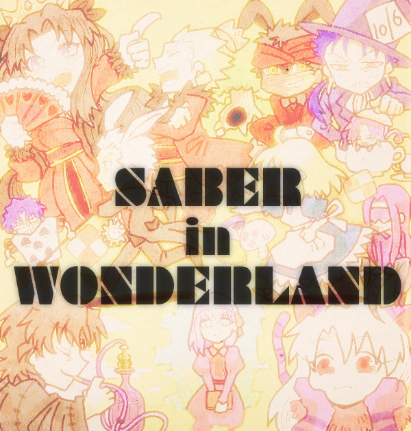 10s, 6+boys, 6+girls, alice's_adventures_in_wonderland, angra_mainyu_(fate), archer_(fate), artoria_pendragon_(fate), bad_id