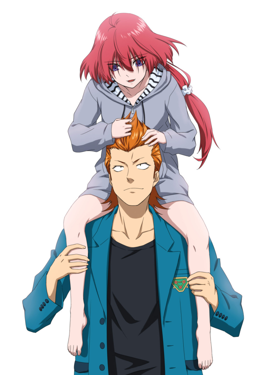 10s, 1boy, 1girl, :d, absurdres, bare_legs, barefoot, carrying