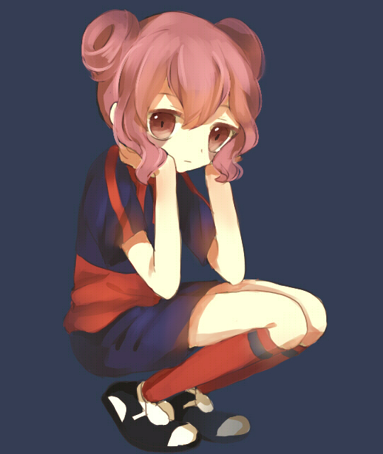 1boy, bad_id, bad_pixiv_id, double_bun, donut_hair_bun, hair_bun, hands_on_own_face, inazuma_eleven_(series)