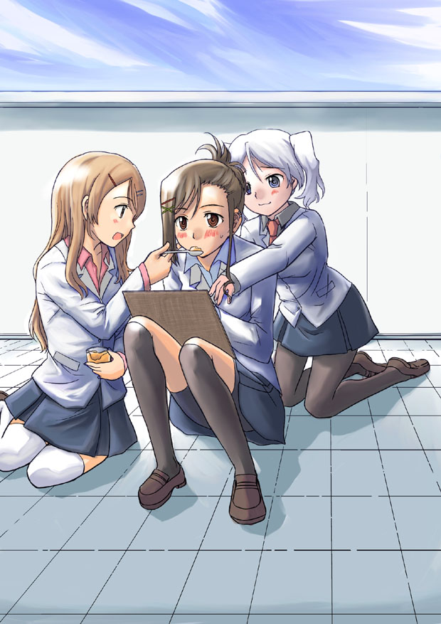 00s, blonde_hair, brown_eyes, candy_boy, grey_eyes, hair_ornament, hairclip, incest