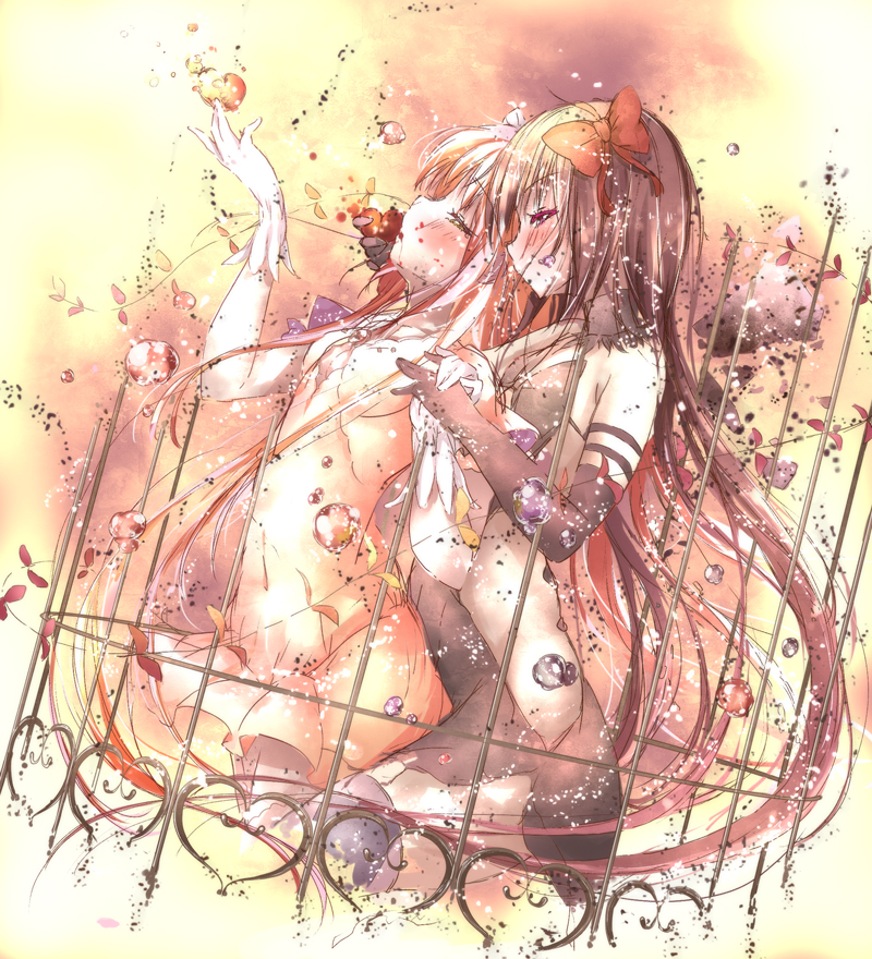 10s, 2girls, akemi_homura, akuma_homura, bad_id, bad_pixiv_id, black_dress, black_gloves