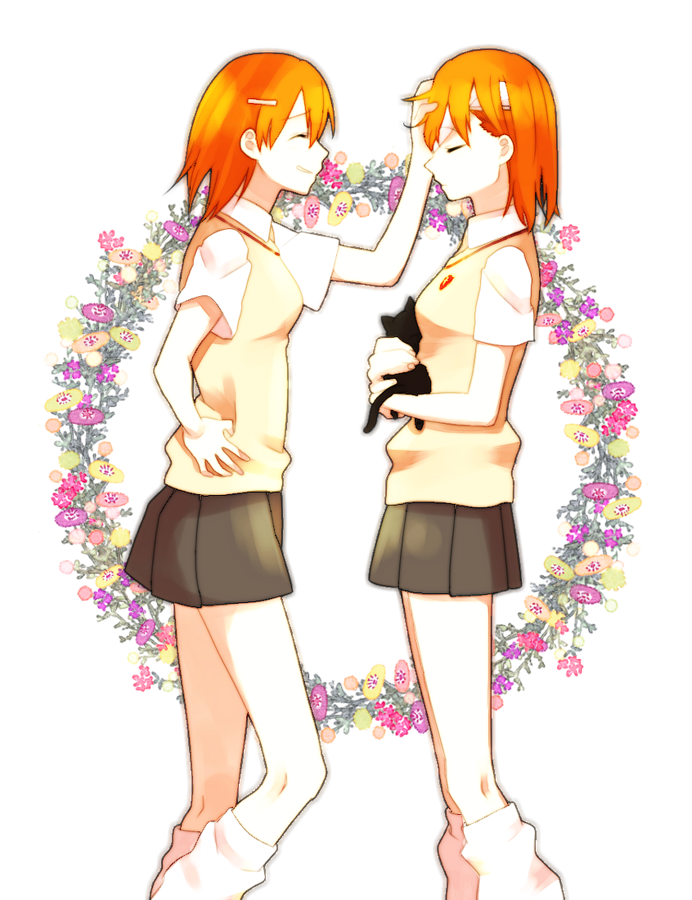 bad_id, bad_pixiv_id, bandages, brown_eyes, brown_hair, cat, closed_eyes, hair_ornament