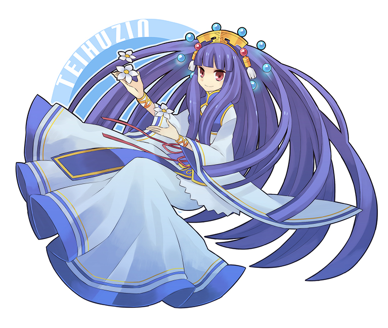 1girl, akaboshi_natsumi, bad_id, bad_pixiv_id, blue_hair, character_name, female_focus, flower