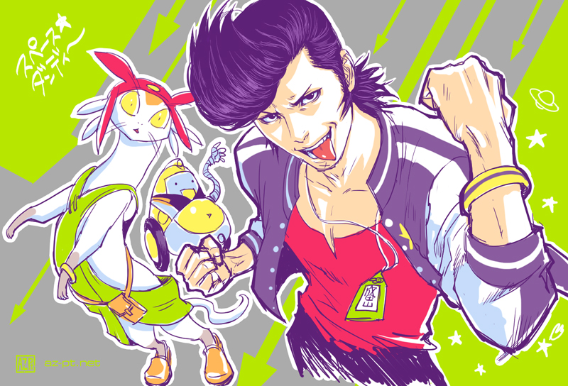 10s, 1boy, az_pt, bad_id, bad_pixiv_id, bag, black_hair, bracelet