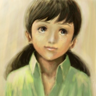 1girl, blue_eyes, female_focus, freckles, gradient_background, gundam, kwht, lowres