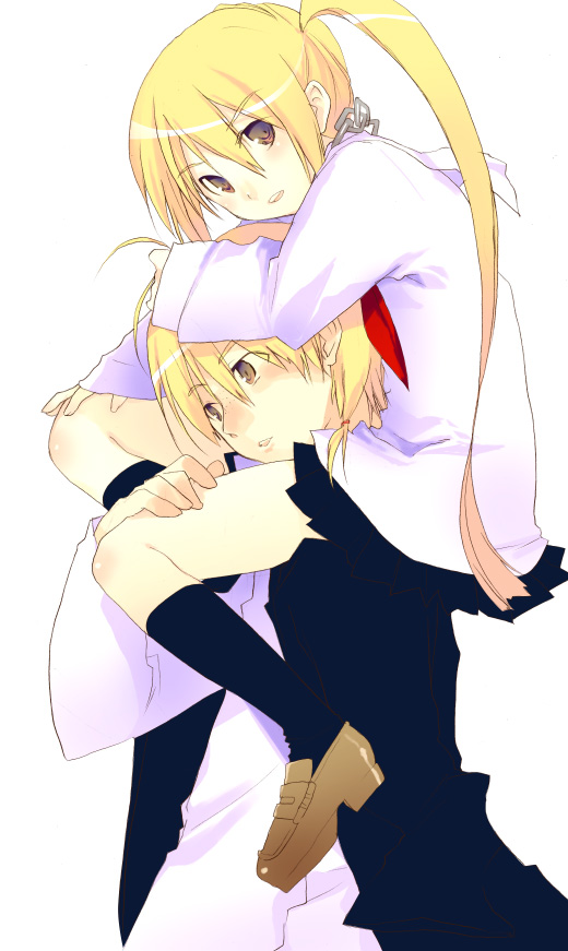 00s, blonde_hair, brown_eyes, miyamoto_iroha, miyamoto_saizou, oka_asaha, school_uniform, serafuku