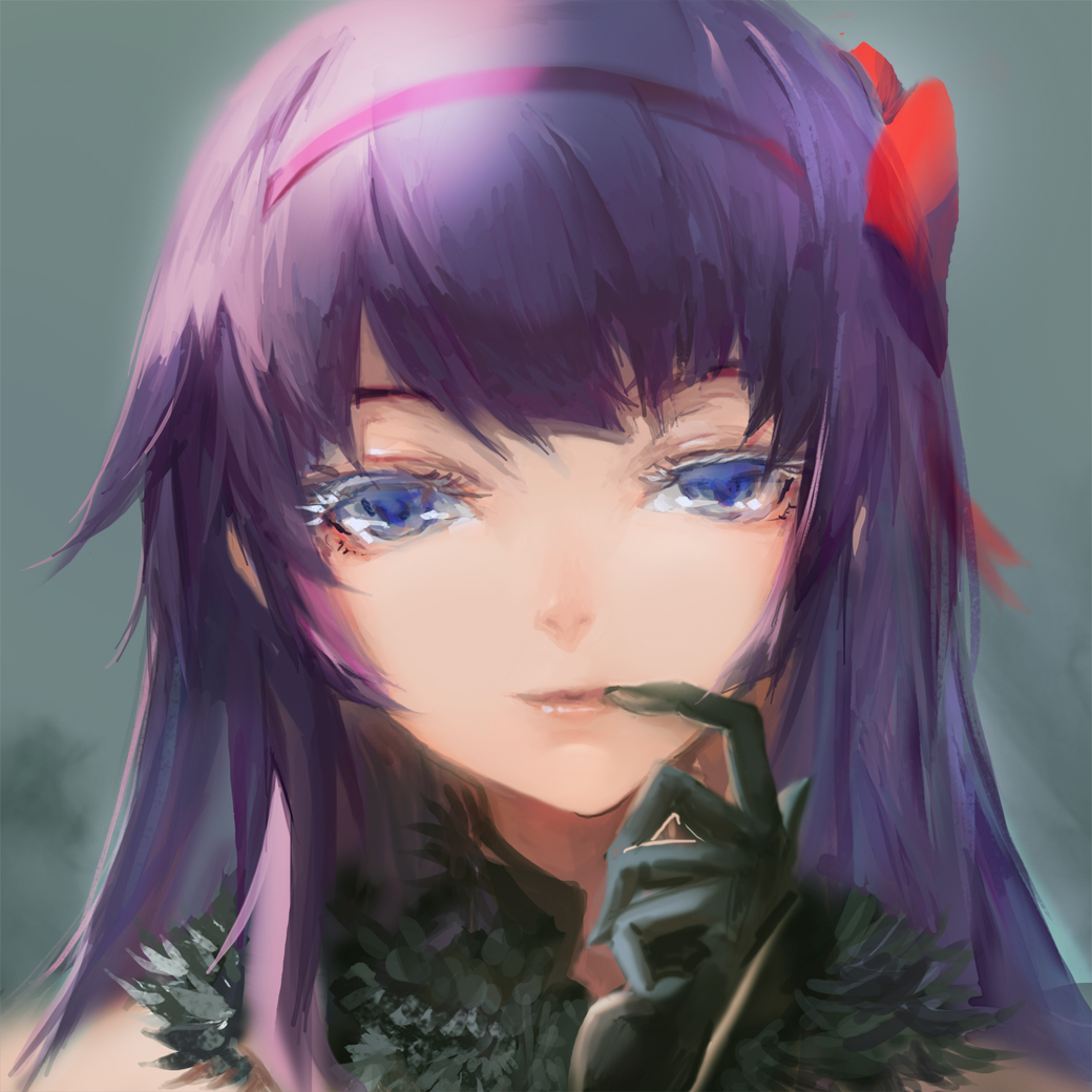 1girl, akemi_homura, akuma_homura, akuma_homura_(cosplay), bakemonogatari, blackrabbitsoul, blue_eyes, bow