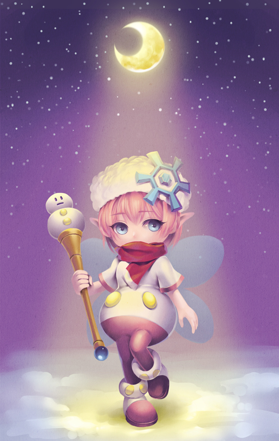 1girl, bad_id, bad_pixiv_id, blue_eyes, bubble_skirt, cloud, coat, crescent_moon