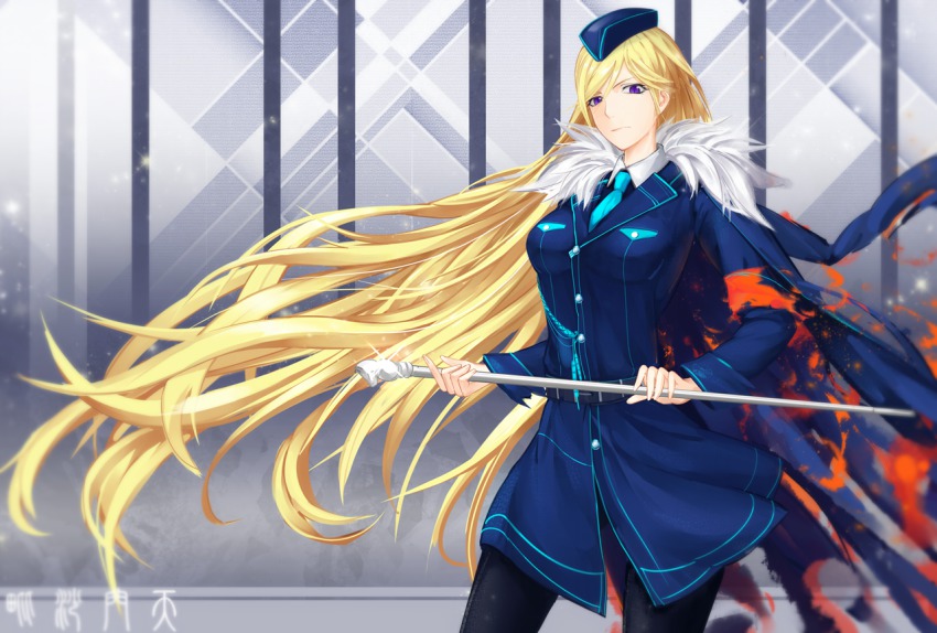 10s, 1girl, bad_id, bad_pixiv_id, belt, bishamonten_(noragami), blonde_hair, dress