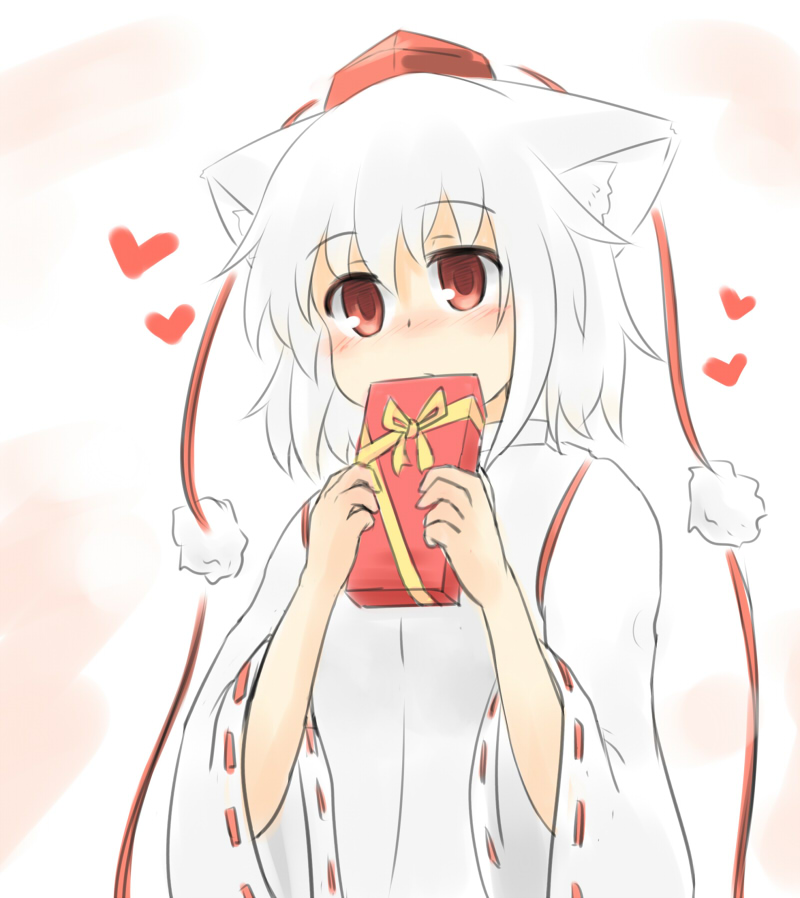 1girl, animal_ear_fluff, animal_ears, bad_id, bad_pixiv_id, blush, box, gift