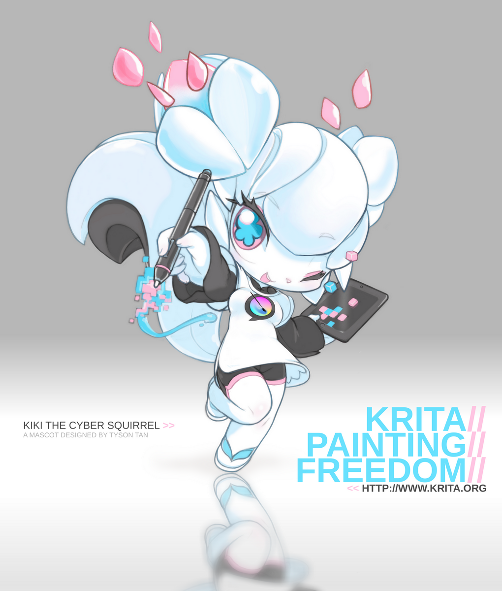 1girl, blue_eyes, colored_sclera, colored_skin, double_bun, drawing_tablet, dress, female_focus