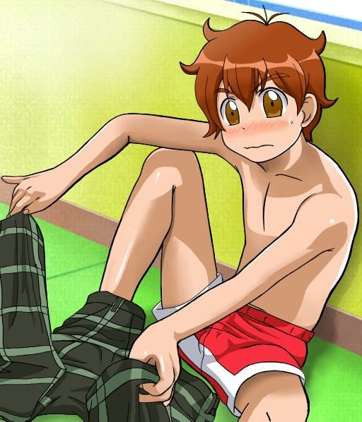 1boy, bulge, kogure_kakeru, male_focus, my_melody_(series), sanrio, shota, solo