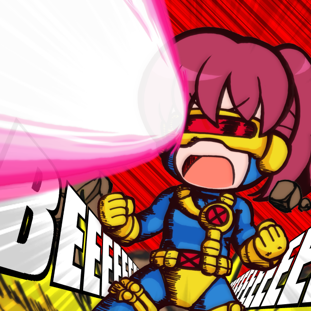 1girl, aino_megumi, cosplay, cyclops_(x-men), cyclops_(x-men)_(cosplay), eye_beam, female_focus, gloves, guardias, happinesscharge_precure!, long_hair, marvel, parody, pink_hair, ponytail, precure, solo, visor, x-men