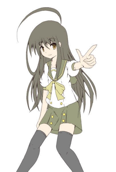 00s, ahoge, black_hair, hinagi_hiyaya, school_uniform, serafuku, shakugan_no_shana, shana