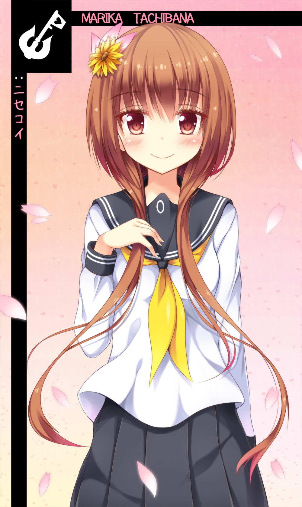 10s, 1girl, bad_id, bad_pixiv_id, blush, brown_eyes, brown_hair, female_focus
