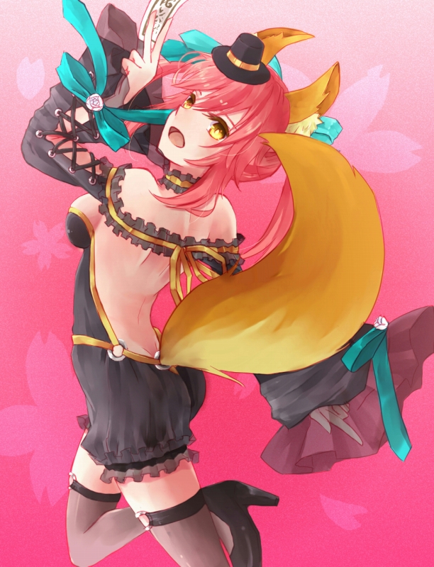 10s, 1girl, animal_ears, asari_(23feline23), breasts, detached_sleeves, fate/extra, fate/extra_ccc